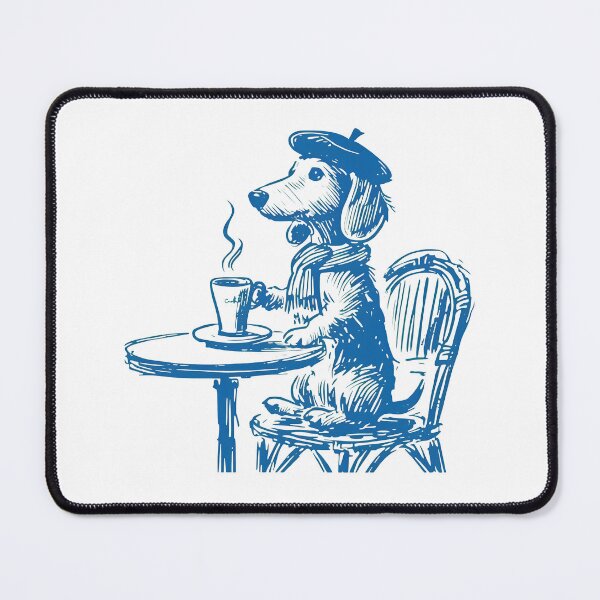 Item preview, Dachshund Parisian Coffee Sketch Dog Art designed and sold by OlyvieArt.