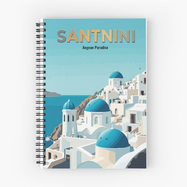 Item preview, Santorini Greece Aegean Paradise Vintage Travel Poster designed and sold by PixelWaveBD.