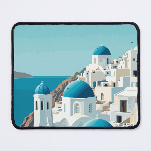 Item preview, Santorini Greece Aegean Paradise Vintage Travel Poster designed and sold by PixelWaveBD.