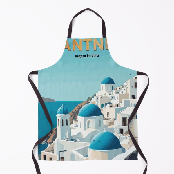 Item preview, Santorini Greece Aegean Paradise Vintage Travel Poster designed and sold by PixelWaveBD.