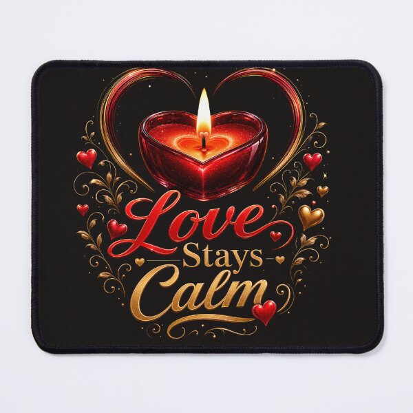 Item preview, Love Stays Calm Candle Heart Design designed and sold by JagrDesigns.