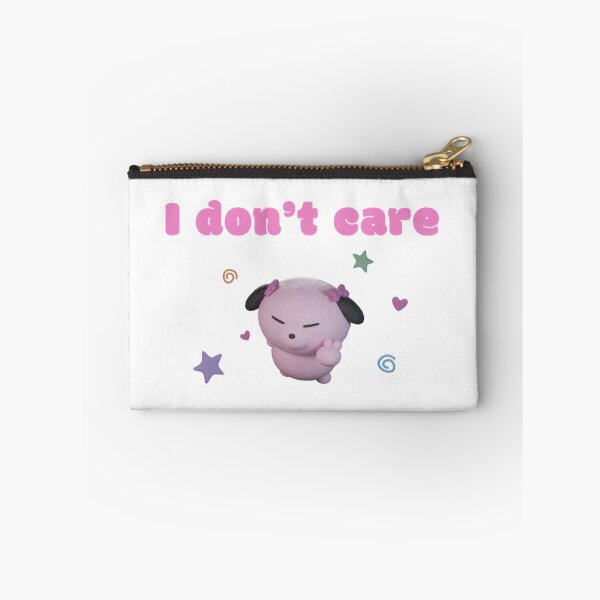 Item preview, I Dont Care Pink Puppy Peace Sign Aesthetic designed and sold by MoodPuppyLab.