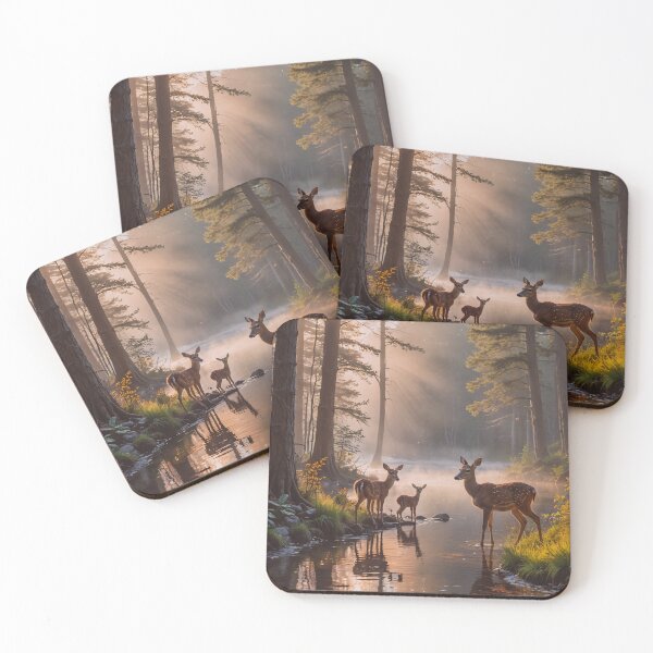 Item preview, Deer in Sunlit Forest Stream Wall Art designed and sold by BeautifulVirtues.
