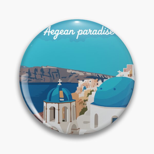 Item preview, Santorini Greece Aegean Paradise Minimalist Travel Poster designed and sold by PixelWaveBD.