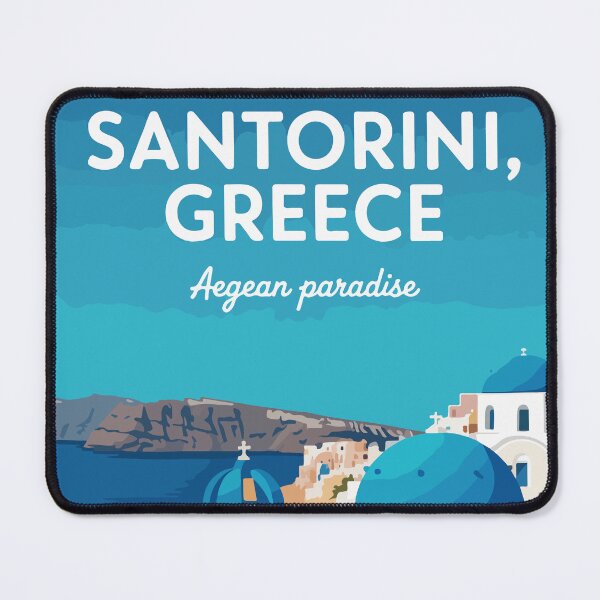 Item preview, Santorini Greece Aegean Paradise Minimalist Travel Poster designed and sold by PixelWaveBD.