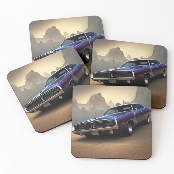 Item preview, Purple Muscle Car Canyon Sunset Retro Automotive Design designed and sold by Dreaming Scheming Grinding Studio.