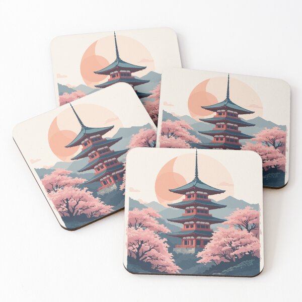 Item preview, Kyoto Japan Cherry Blossom Zen Pagoda Travel Poster designed and sold by PixelWaveBD.