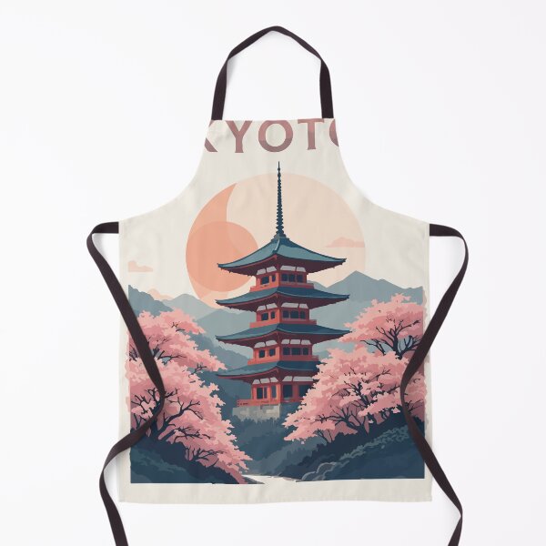 Item preview, Kyoto Japan Cherry Blossom Zen Pagoda Travel Poster designed and sold by PixelWaveBD.