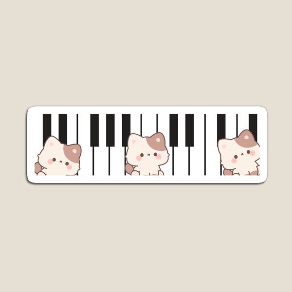 Item preview, Silent but Talented Cat Piano Sticker | Kpop Inspired Aesthetic designed and sold by Mana Moon.