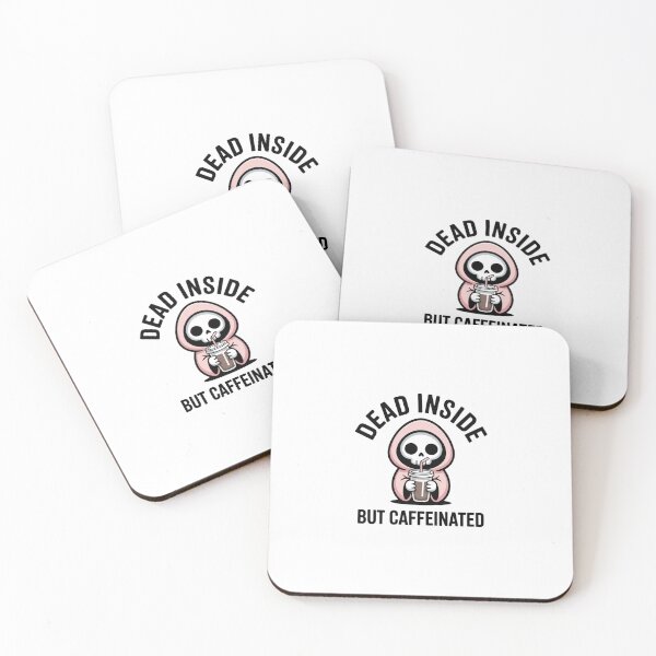 Item preview, Dead Inside But Caffeinated Pastel Goth Grim Reaper Sticker designed and sold by Mr-wow.