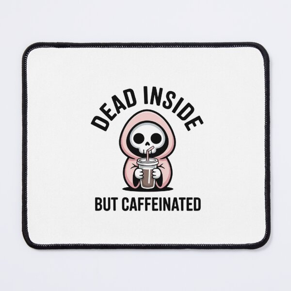 Item preview, Dead Inside But Caffeinated Pastel Goth Grim Reaper Sticker designed and sold by Mr-wow.