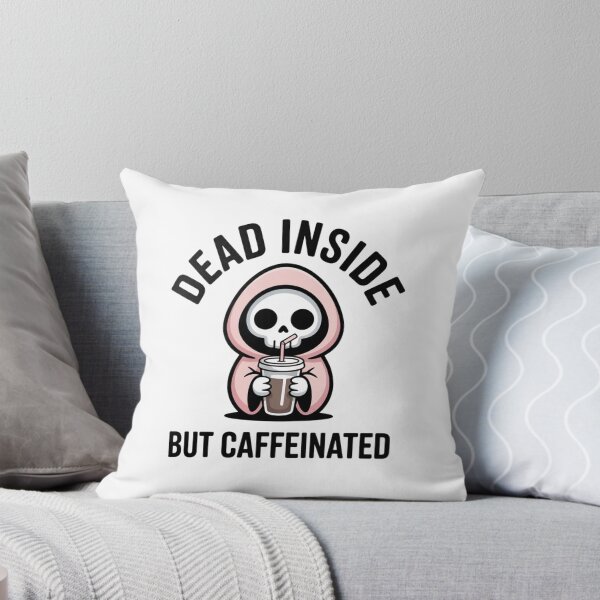 Item preview, Dead Inside But Caffeinated Pastel Goth Grim Reaper Sticker designed and sold by Mr-wow.