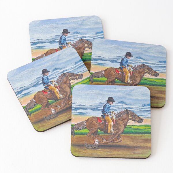 Item preview, Cowboy Riding a Galloping Brown Horse  designed and sold by Eldey Originals.