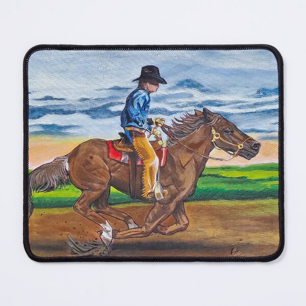 Item preview, Cowboy Riding a Galloping Brown Horse designed and sold by Eldey Originals.