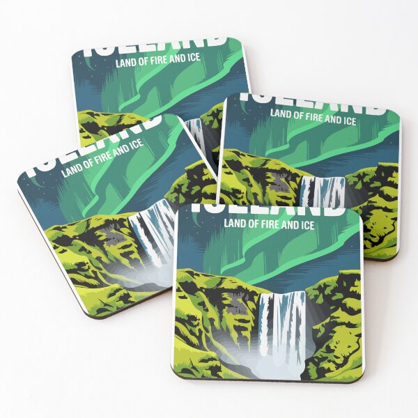 Item preview, Iceland Land of Fire and Ice Northern Lights Travel Poster designed and sold by PixelWaveBD.