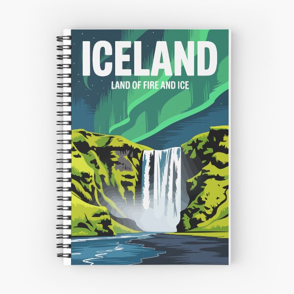 Item preview, Iceland Land of Fire and Ice Northern Lights Travel Poster designed and sold by PixelWaveBD.