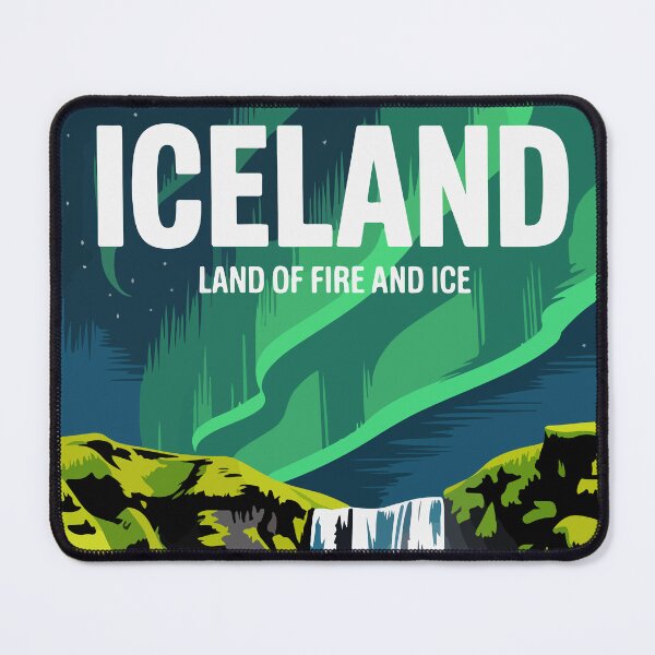 Item preview, Iceland Land of Fire and Ice Northern Lights Travel Poster designed and sold by PixelWaveBD.