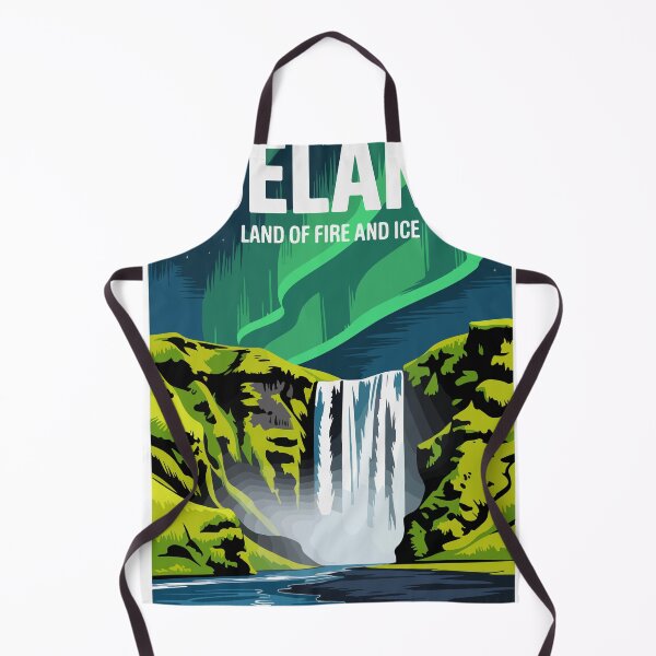 Item preview, Iceland Land of Fire and Ice Northern Lights Travel Poster designed and sold by PixelWaveBD.