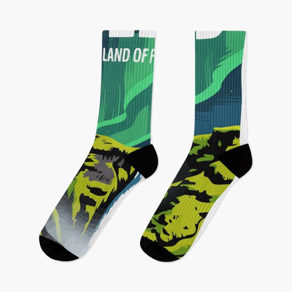 Item preview, Iceland Land of Fire and Ice Northern Lights Travel Poster designed and sold by PixelWaveBD.