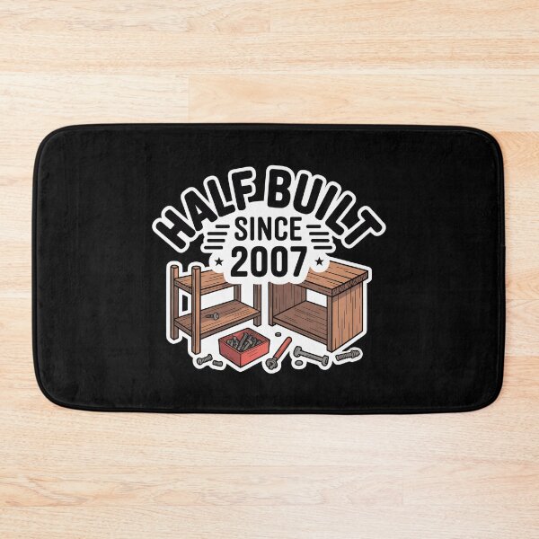 Item preview, Half Built Since 2007 Funny DIY Dad Handyman Sticker designed and sold by FestivityFinds.