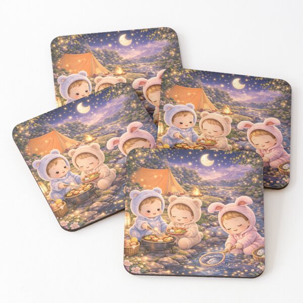 Item preview, Cute Kids Camping Night Scene Cozy Fireflies Nature Animal Pajamas Art designed and sold by Teenidesign .
