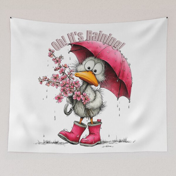 Item preview, Cute Chick Under Pink Umbrella designed and sold by Astralia.