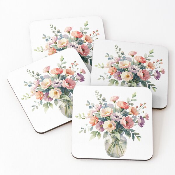 Item preview, watercolor of flowers in a vase. designed and sold by Mia's Menagerie.