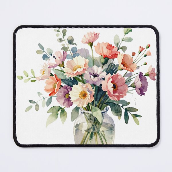 Item preview, watercolor of flowers in a vase. designed and sold by Mia's Menagerie.