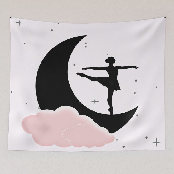 Item preview, ballerina dancing on the moon with stars designed and sold by meuliasshop.