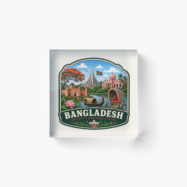 Item preview, Bangladesh - River Life, Dhaka National Monument & Rickshaw Culture designed and sold by Myra365Art.