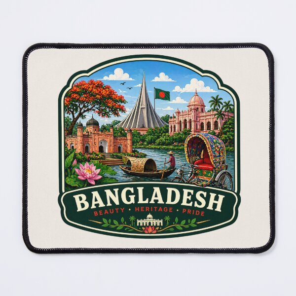 Item preview, Bangladesh - River Life, Dhaka National Monument & Rickshaw Culture designed and sold by Myra365Art.