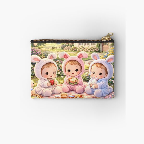 Item preview, Cute Kids Picnic Day Scene Pastel Garden Bunny Theme Sweet Illustration designed and sold by Teenidesign .