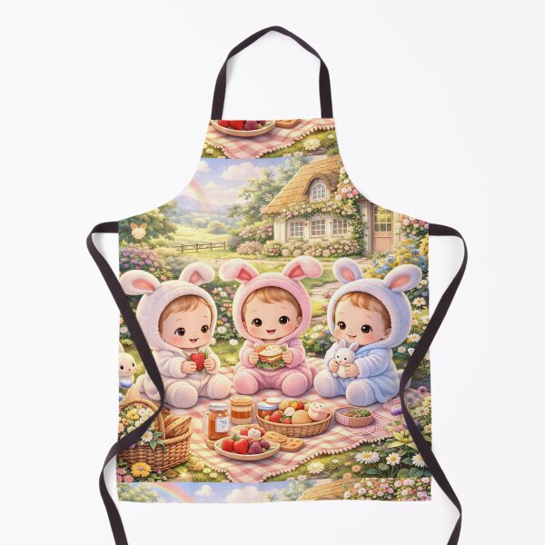 Item preview, Cute Kids Picnic Day Scene Pastel Garden Bunny Theme Sweet Illustration designed and sold by Teenidesign .