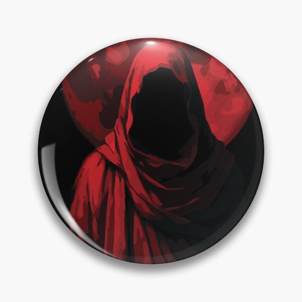 Item preview, Red Hooded Figure Under Blood Moon Dark Gothic Art designed and sold by RamyGallery.