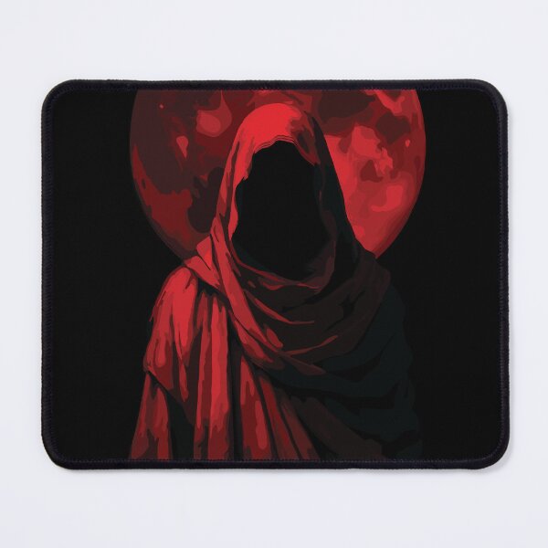 Item preview, Red Hooded Figure Under Blood Moon Dark Gothic Art designed and sold by RamyGallery.