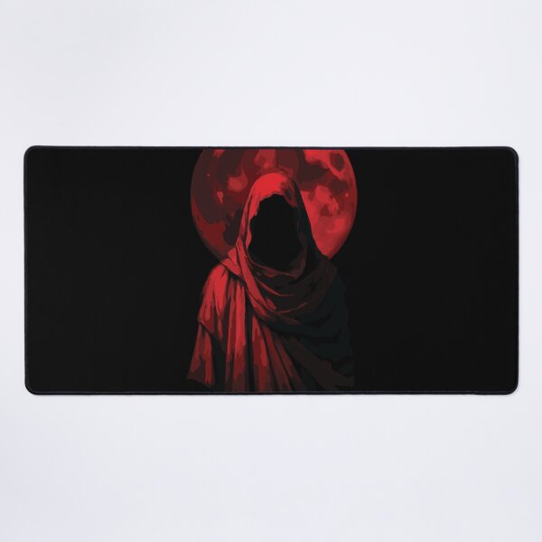 Item preview, Red Hooded Figure Under Blood Moon Dark Gothic Art designed and sold by RamyGallery.