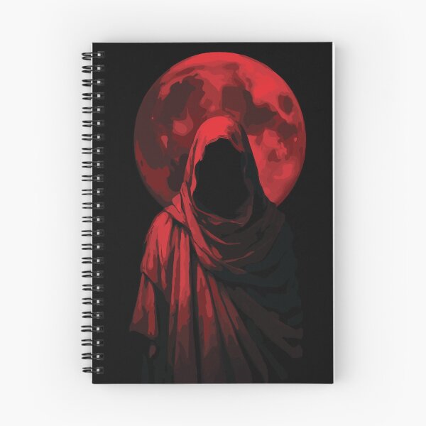 Item preview, Red Hooded Figure Under Blood Moon Dark Gothic Art designed and sold by RamyGallery.