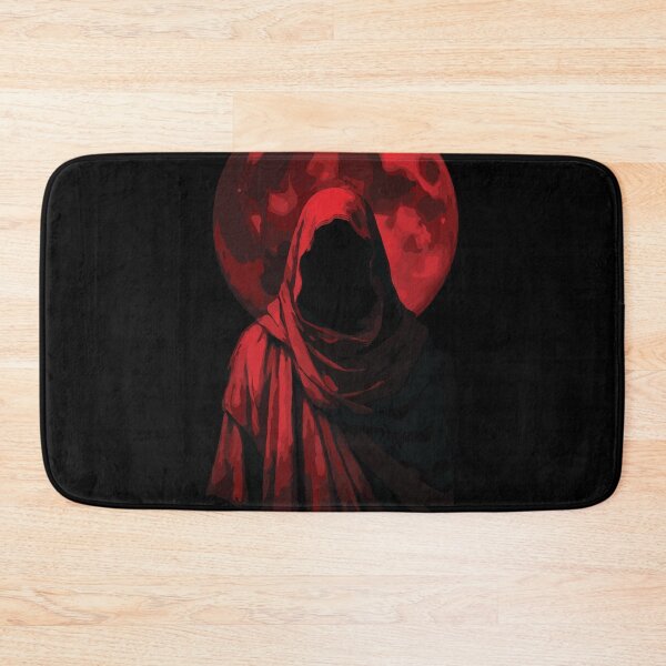 Item preview, Red Hooded Figure Under Blood Moon Dark Gothic Art designed and sold by RamyGallery.