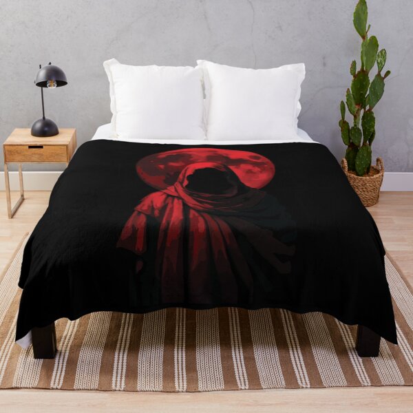 Item preview, Red Hooded Figure Under Blood Moon Dark Gothic Art designed and sold by RamyGallery.