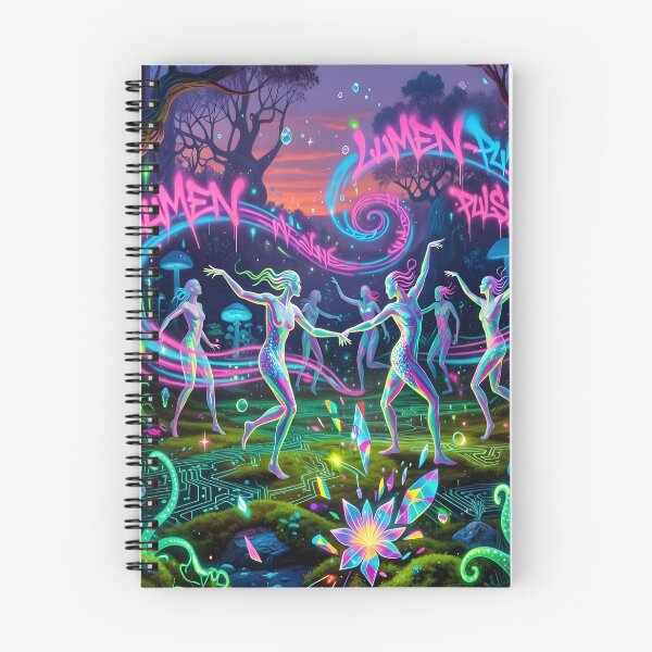 Item preview, Neon Fairy Forest Dance Art  Psychedelic Glow Fantasy Mushrooms & Magic Women designed and sold by DreamyWallVibes.