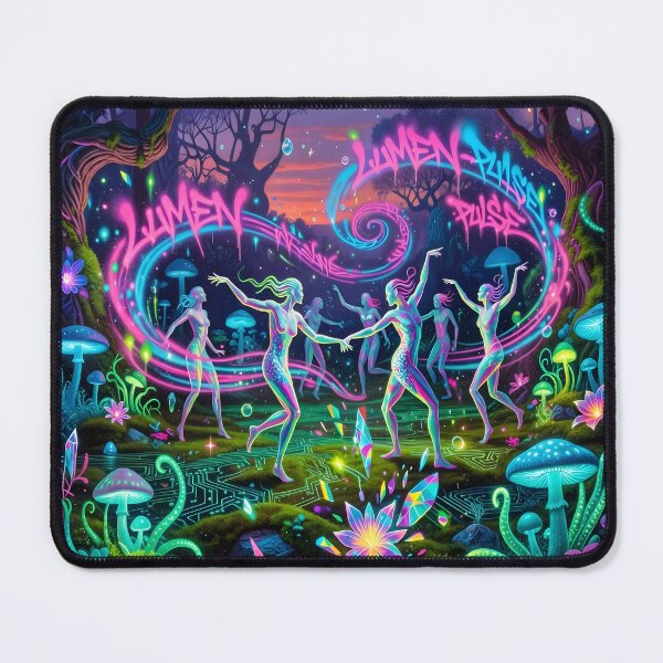 Item preview, Neon Fairy Forest Dance Art Psychedelic Glow Fantasy Mushrooms & Magic Women designed and sold by DreamyWallVibes.
