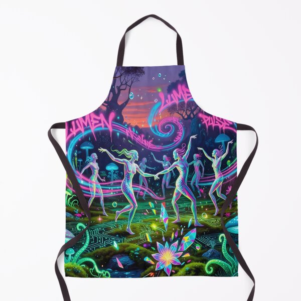Item preview, Neon Fairy Forest Dance Art  Psychedelic Glow Fantasy Mushrooms & Magic Women designed and sold by DreamyWallVibes.