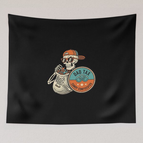Item preview, Funny Dad Tax Candy Confiscated Skeleton Sticker designed and sold by FestivityFinds.