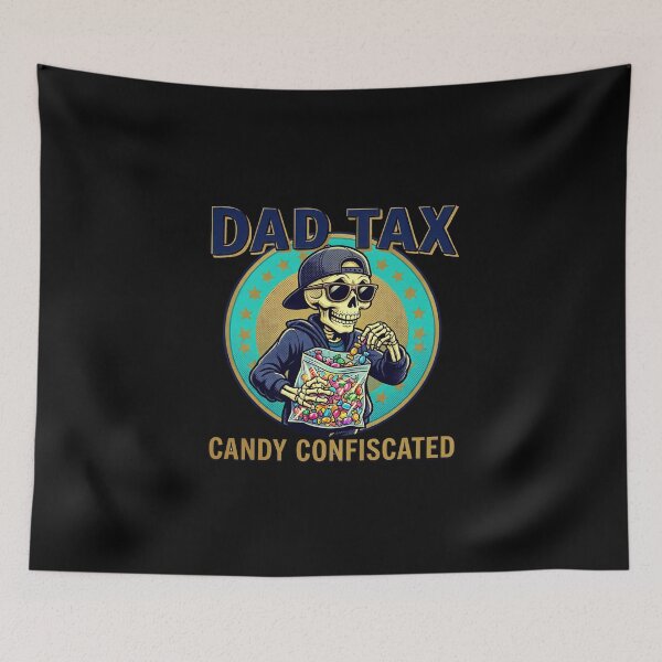 Item preview, Funny Dad Tax Candy Confiscated Skeleton T-Shirt designed and sold by FestivityFinds.