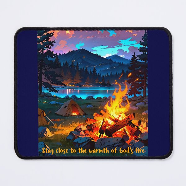 Item preview, Stay close to the warmth of God’s fire Campfire Christian Camping Anime t-shirt designed and sold by FTLOG.