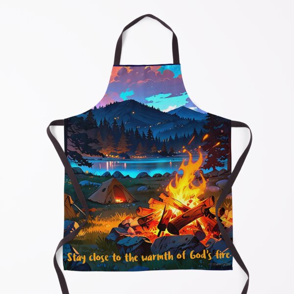 Item preview, Stay close to the warmth of God’s fire Campfire Christian Camping Anime t-shirt designed and sold by FTLOG.