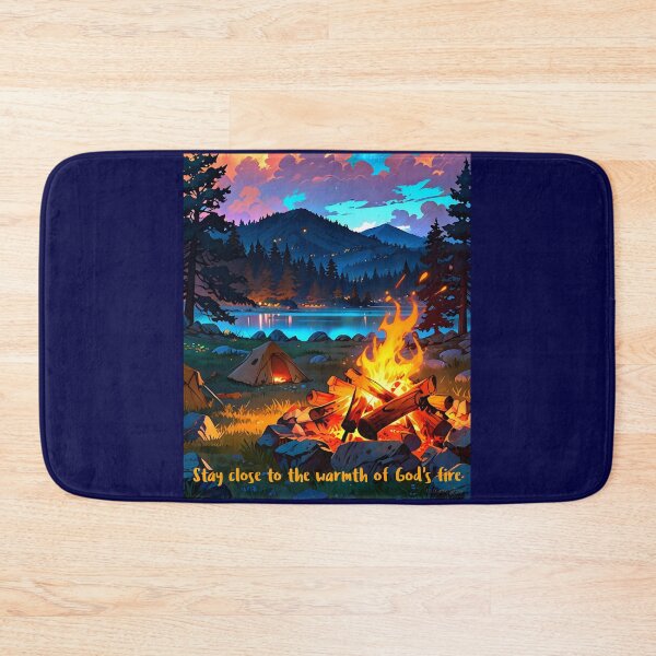 Item preview, Stay close to the warmth of God’s fire Campfire Christian Camping Anime t-shirt designed and sold by FTLOG.