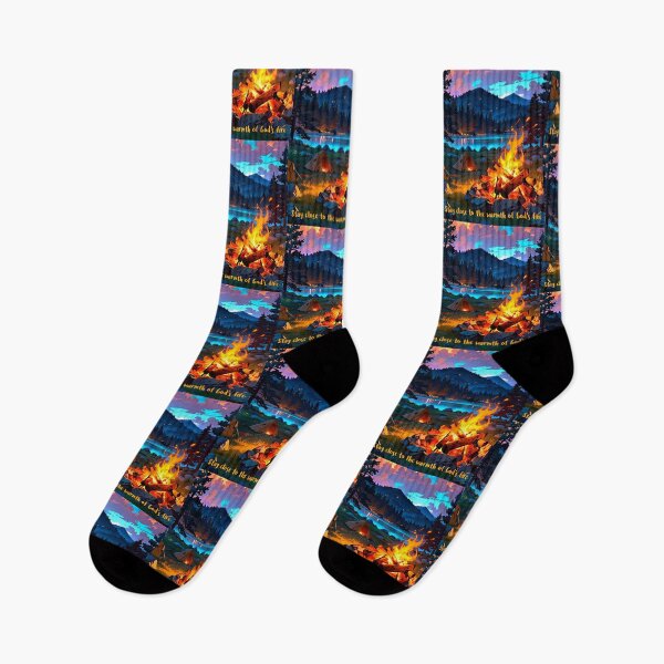 Item preview, Stay close to the warmth of God’s fire Campfire Christian Camping Anime t-shirt designed and sold by FTLOG.