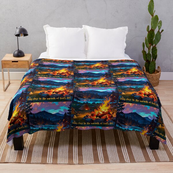 Item preview, Stay close to the warmth of God’s fire Campfire Christian Camping Anime t-shirt designed and sold by FTLOG.