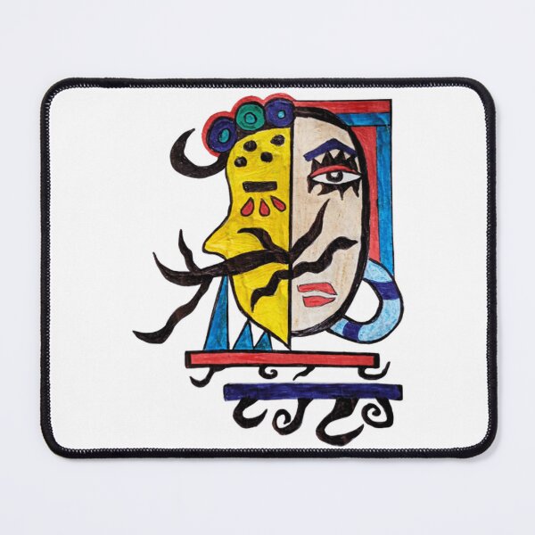 Item preview, Split Persona Abstract Dual Face Mask Art designed and sold by MouDesignArt.